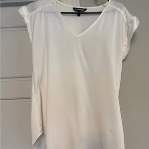 Express Women's Cream V-Neck Blouse